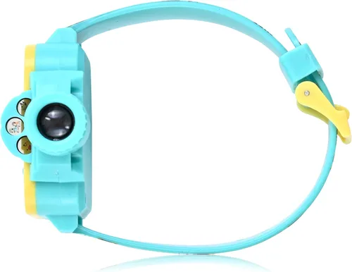 Vista 4 de Accutime Bluey - Reloj de proyector digital para niños con 6 diapositivas de imagen, correa de personaje ajustable, pantalla LCD digital, botón