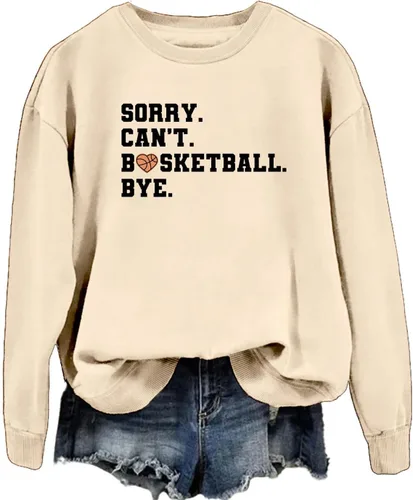 Vista 2 de Sorry Can't Basketball Bye - Sudadera de manga larga con cuello redondo para mujer