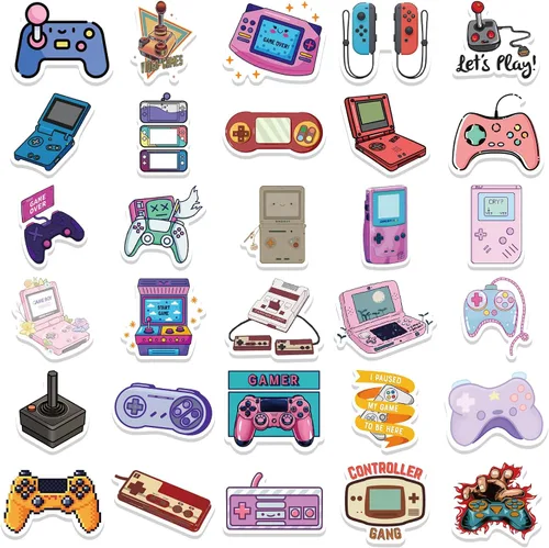 Vista 3 de 100 calcomanías para botellas de agua de videojuegos para niños, calcomanías para jugadores de videojuegos Juegos02