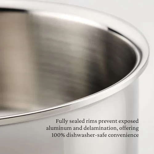 Vista 4 de Hestan ProBond Luxe Olla de sopa de 3 cuartos con tapa, acero inoxidable revestido profesional, construcción ProCore con revestimiento de tres