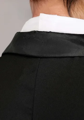 Vista 6 de Butler Outfit For Men Costume Black Tailcoat Jacket With Attached Vest Panels, Shirt Front, Bow Tie And Pants