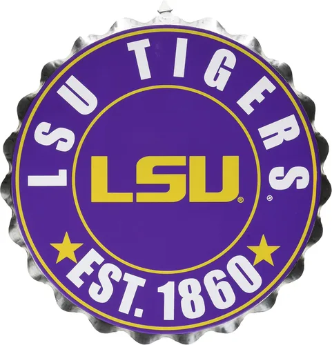 Vista 19 de foco Cartel de pared colgante con tapa de botella de metal con logotipo del