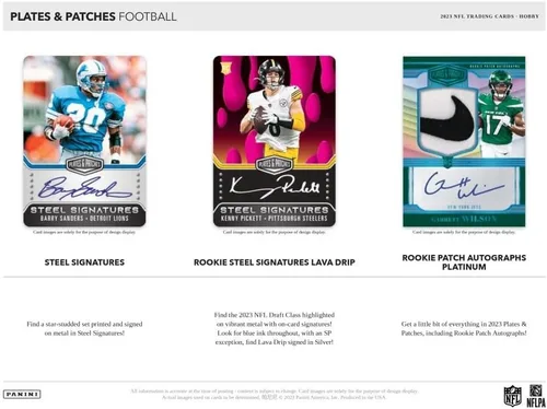 Vista 4 de Caja Hobby de Fútbol Americano Panini Plates & Patches 2023