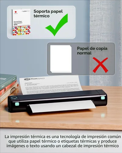 Vista 5 de Phomemo Impresoras portátiles inalámbricas para viajes, M08F impresora térmica Bluetooth compatible con papel tamaño carta de EE.UU. de 8.5"x11