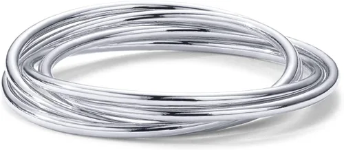 Vista 3 de PAVOI Anillo de ansiedad chapado en 14 quilates entrelazado para mujeres y hombres, anillo de oro apilable