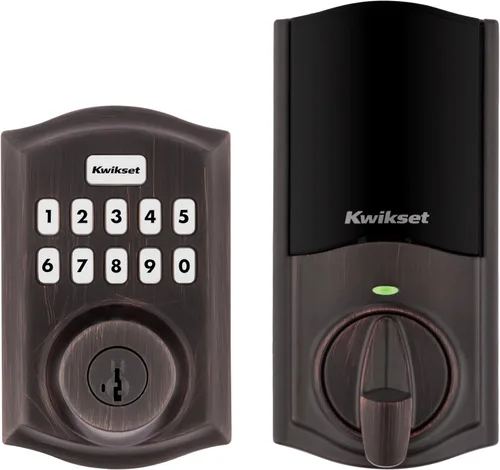 Vista 12 de Kwikset Home Connect 620 - Cerradura inteligente de pestillo con tecnología Z-Wave, funciona con Ring Alarm, Samsung SmartThings y más, requiere