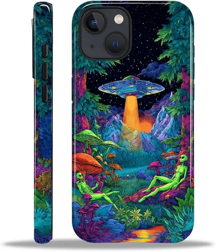 Vista 29 de Funda para iPhone 11 Funda, Diseño de Plantas de Nave Espacial Alienígena - Protección Dual Híbrida Silicona + PC Duro Resistente a Golpes Cubierta