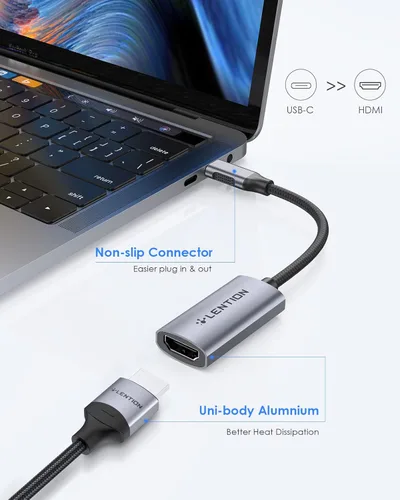 Vista 5 de LENTION Adaptador USB C a HDMI 4K a 60 Hz, adaptador Thunderbolt 34 a HDMI, adaptador HDMI a USB-C, compatible con MacBook Pro 2023-2016, nuevo