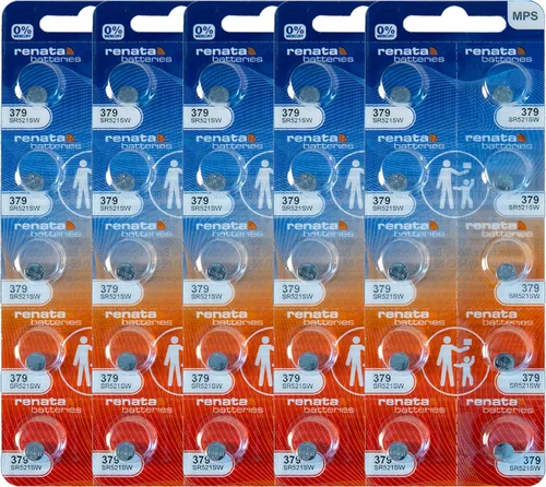Vista 8 de Renata 379 SR521SW Baterías – 1.55 V Óxido de Plata 379 Batería de Reloj (2 unidades)