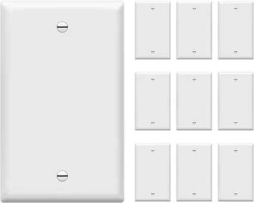 Vista 38 de ENERLITES - Placa para pared de dispositivo en blanco, cubierta en blanco extragrande, acabado brillante, tamaño grande, 1 banda de 5.5 x 3.5