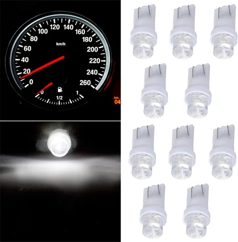 Vista 4 de Paquete de 10 bombillas LED blancas T10 168 194 para panel de instrumentos, tablero de luz de difusión