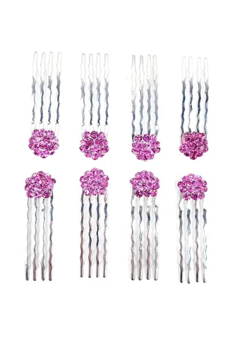 Vista 4 de Soho SAM01A-2002 - Juego de accesorios para el cabello, 8 piezas de diadema decorativa de cristal para mujeres y niñas, transparente