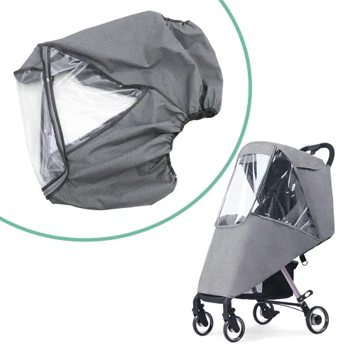 Vista 8 de Tiiyee Funda de lluvia para cochecito, protector universal de viaje para bebé, impermeable, resistente al viento, protección transpirable contra