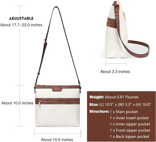 Vista 4 de CHOLISS Large Crossbody Bags for Women, Medium Size Purses for Women with Vegan Leather