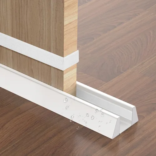 Vista 10 de Lewondr Door Draft Stopper 36 Inch Waterproof Under Door Draft Noise Blocker Soundproof Cuttable Trapezoid Strong Adhesive Weather Stripping Door