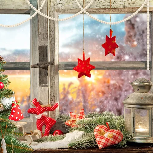 Vista 7 de WILLBOND Guirnalda de cuentas de madera de Navidad de 3 piezas de 29.5 pies, guirnalda redonda para decoración navideña (beige)