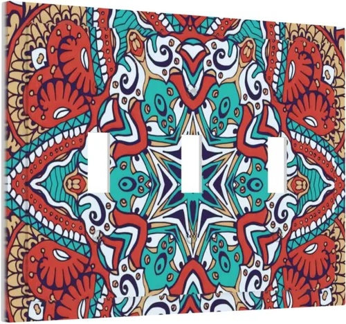 Vista 155 de Azulejos Negros Texturas Modernas Retro Marruecos 1 Gang Cubierta de Interruptor de Luz Sin Dispositivo Placa de Pared en Blanco Decorativa Placa