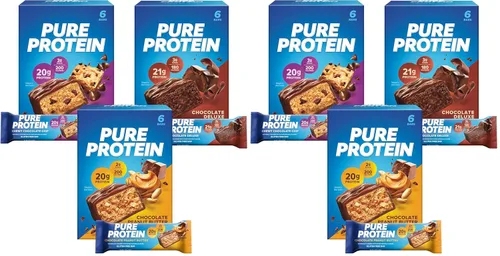 Vista 6 de Pure Protein - Paquete surtido de 18 unidades - Brownie galáctico, cono de helado, mantequilla de maní con chocolate