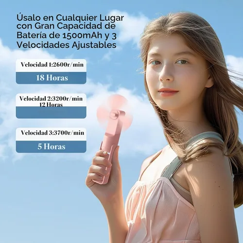 Vista 2 de Mini ventilador de mano portátil, 3 en 1, plegable, recargable, de bolsillo, de mano, linterna, ventilador de mesa, regalos de cumpleaños para Rosa
