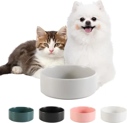 Vista 32 de Cuenco de cerámica para perros para comida y agua, cuenco comedero para mascotas para perros y gatos pequeños, plato de alimentación de cerámica