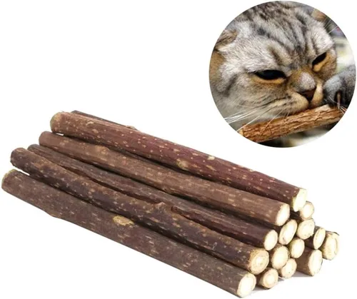 Vista 4 de Catnip Sticks Natural Silvervine Matatabi Chew Sticks Molar Toy for Cat Teeth Cleaning 15PCS
