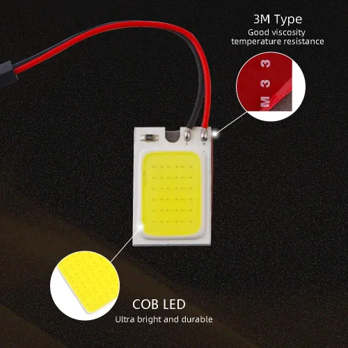 Vista 5 de Grandview Panel de Luz de Cúpula LED COB 18SMD Super Blanco de Ahorro de Energía para Interior de Auto Coche Luz de Placa de Lectura