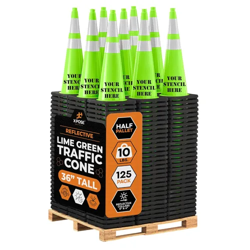 Vista 120 de Xpose Safety Conos de tráfico naranjas de 28 pulgadas con collares de 6 y 4 pulgadas, 1 paquete – Cono de seguridad de plástico PVC multiusos