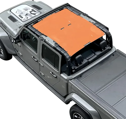Vista 20 de Shadeidea JT - Parasol superior compatible con Jeep Gladiator, cubierta de malla para techo (2018-2023) - Bloqueador de ruido de viento y UV