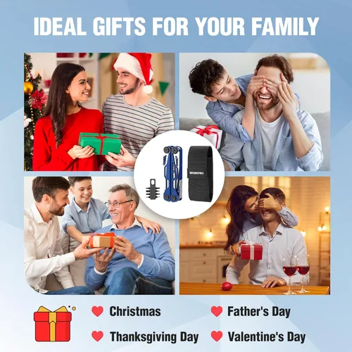 Vista 7 de WORKPRO Mutitool 24 en 1, alicates multiherramienta de acero inoxidable con navaja de bolsillo y destornilladores, multiherramienta EDC