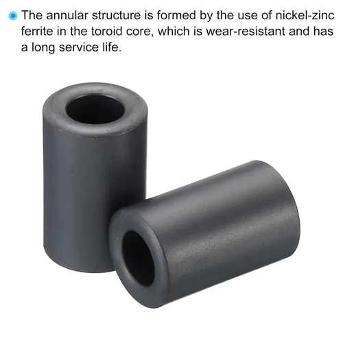 Vista 4 de PATIKIL Núcleo toroide de ferrita, 5 piezas de núcleo toroide de 0.7 pulgadas ODx0.4 pulgadas IDx1.1 pulgadas H anillos de ferrita transformador