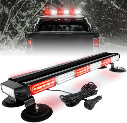 Vista 12 de ASPL - Barra de luz estroboscópica de techo de 66 cm, 126 LED, doble cara, intermitente, luz de advertencia de seguridad, asesor de tráfico, luz