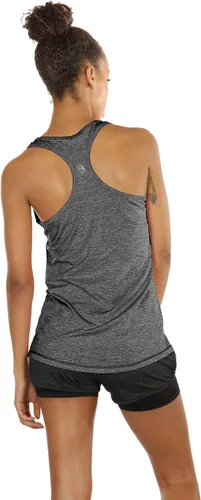 Vista 3 de Icyzone Camiseta deportiva con espalda cruzada, sin mangas, para mujer, paquete de 3