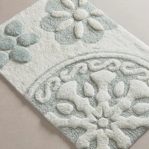 Vista 8 de Madison Park Casablanca 100% Cotton Tufted Bathroom Rugs Luxurious Plush Medallion Floral Pattern Bath Mat Absorbent, Quick Dry, Spa Design Shower