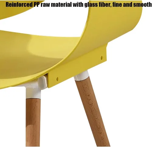 Vista 5 de Silla de comedor de cocina, muebles de comedor, sillas de comedor, sillas de comedor, silla moderna y simple de plástico PP, patas de haya, silla
