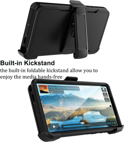 Vista 6 de Takfox Funda para Samsung Galaxy S23 Ultra para Samsung S23 Ultra con clip para cinturón, funda protectora resistente, resistente, a prueba