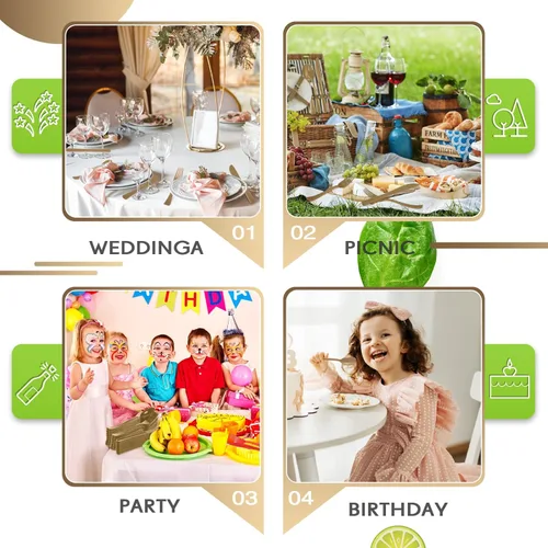 Vista 6 de Juego de cubiertos de plástico de 300 piezas, juego de cubiertos de plástico resistente, incluye 100 cucharas desechables, 100 tenedores, cuchillos