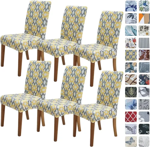 Vista 58 de SPRINGRICO Juego de 4 fundas para sillas de comedor, fundas elásticas para sillas de comedor, de elastano lavables, fundas para sillas Parsons