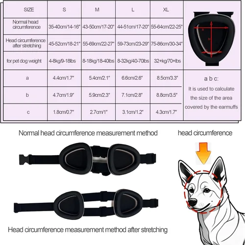 Vista 4 de Funda para Orejas de Perro, Orejeras para Perros con Protección contra el Ruido, Orejeras para Perros con Cancelación de Ruido de 29dB NRR
