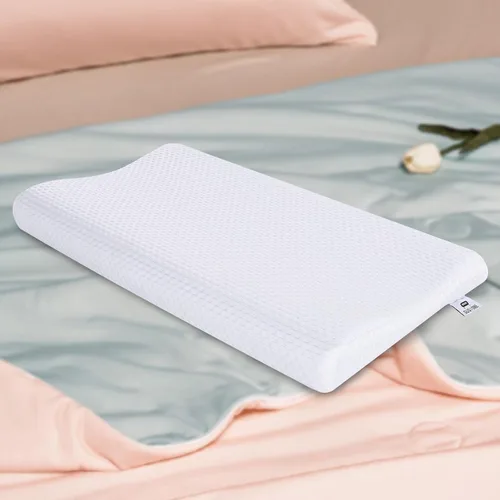 Vista 5 de SUQ I OME Slim Sleeper-Gel - Almohada delgada de espuma viscoelástica para dormir, contorno delgado y de bajo perfil cervical, para dolor de cuello