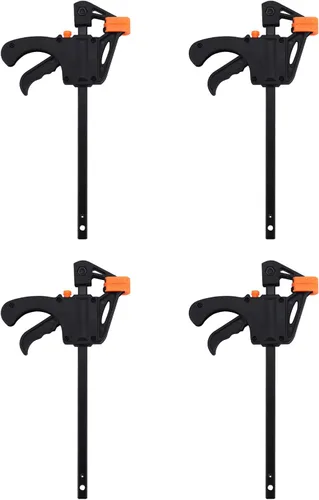 Vista 3 de 4 unids 4 pulgadas F abrazaderas Clip Grip aleación de aluminio liberación de trinquete rápido carpintería DIY kit de herramientas de mano