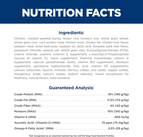 Vista 6 de Hill's Science Diet - Comida seca para perros adultos de 1 a 6 años, nutrición premium, croquetas pequeñas, sabor pollo y cebada, bolsa de 5 libras