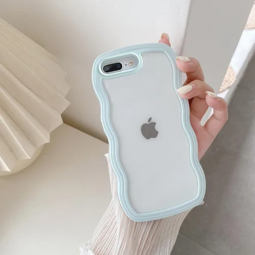 Vista 49 de QLTYPRI Funda compatible con iPhone 7/8/SE, bonita funda transparente con marco ondulado rizado para niñas y mujeres, funda protectora de TPU