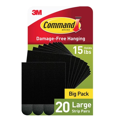 Vista 10 de Command - Tiras grandes de 15 lb para colgar cuadros 40 pares, (80 tiras Command) colgadores para cuadros sin daños, sin herramientas ideales