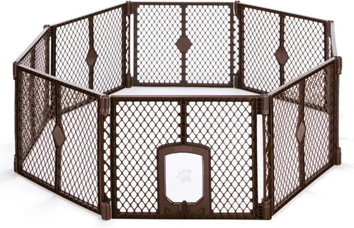 Vista 14 de MYPET Extensión de 2 paneles para Puerta para el patio para mascotas: Fabricado en EE. UU. Independiente. Aumenta el área de juego hasta 34 pies