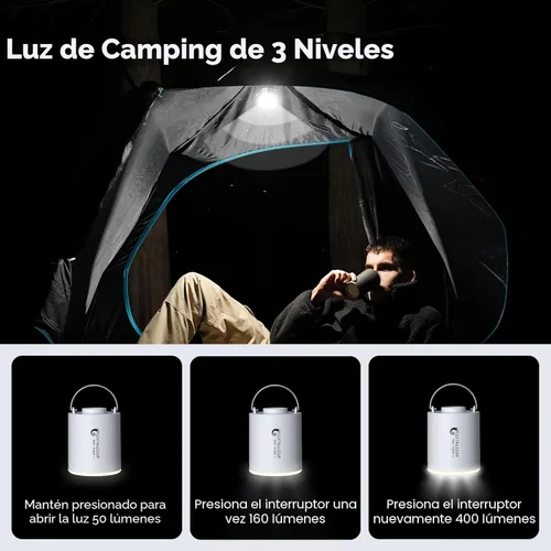Vista 3 de FLEXTAILGEAR Tiny Pump X - Bomba de aire portátil de tamaño ultrapequeño - luz de campamento, con batería de 1300 mAh, recargable por USB