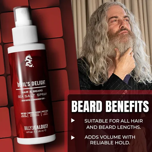 Vista 5 de Billy Jealousy Spray de sal marina, spray texturizante y voluminizador para todo tipo de cabello y longitudes de barba