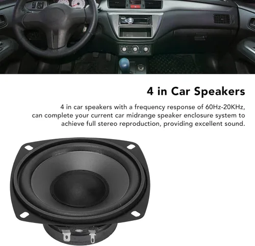 Vista 5 de Subwoofer para automóvil de 400 vatios, altavoces de coche de 4 pulgadas, altavoces coaxiales de tipo magnético externo de rango medio para sistema