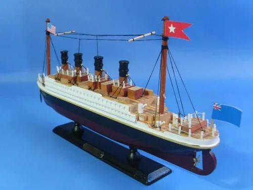Vista 3 de Hampton Nautical RMS Titanic Cruise Ship, 14 pulgadas, blanco