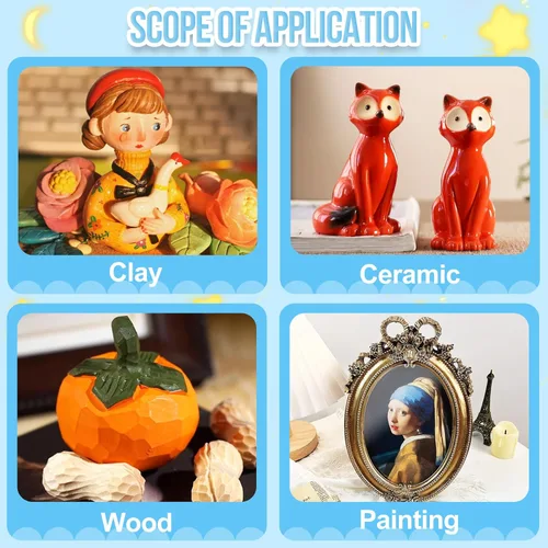 Vista 6 de Kit de esmalte de arcilla seca al aire – Esmalte y barniz de arcilla polimérica de 7 onzas para arcilla seca al aire – Sellador de alto brillo