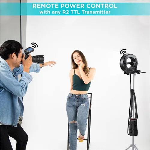 Vista 4 de Flashpoint Cabezal de flash de anillo R200 para flash de bolsillo eVOLV200 y eVOLV200 Pro, anillo de luz ultra potente de 200 vatios con lámpara